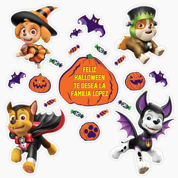 Calcomanía Paw Patrol™ de Halloween Personalizada