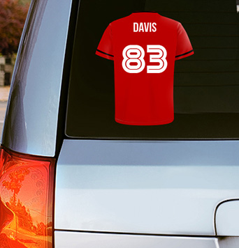 Calcomanía para Coche de Camisa de Fútbol