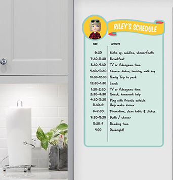 Dry Erase Daily Schedule Wall Decal