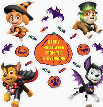 Calcomanía Paw Patrol™ de Halloween Personalizada